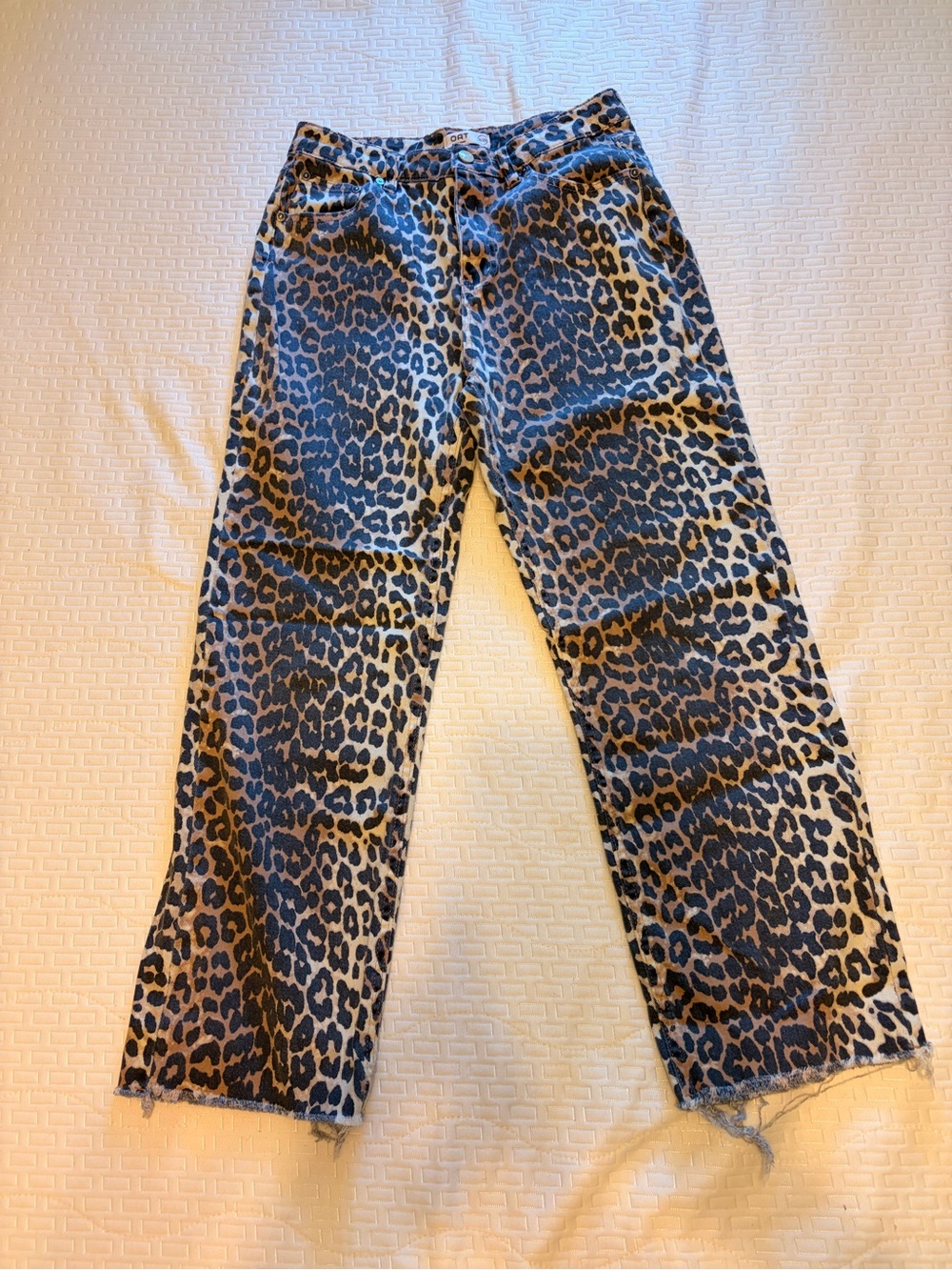 Oat New York Women’s Leopard Print Straight Leg Jeans - Brown/Black